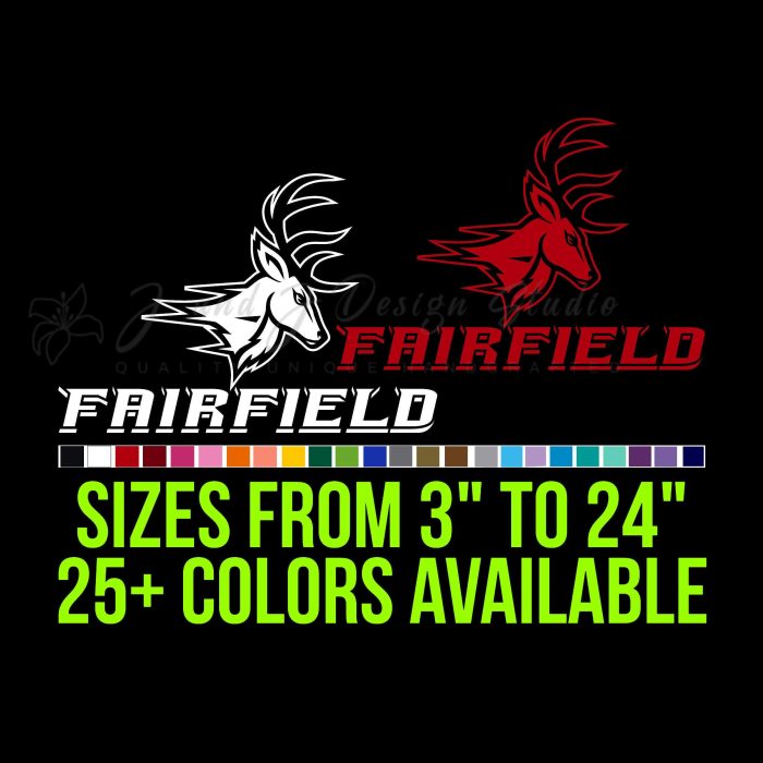 Fairfield Stag Vinyl Decal - Custom Size