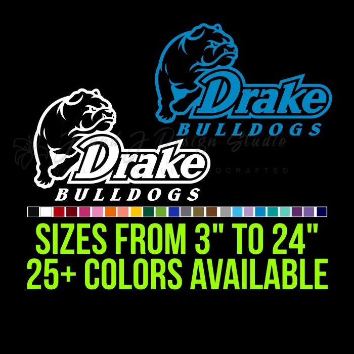 Drake Bulldogs Vinyl Decal - Custom Size