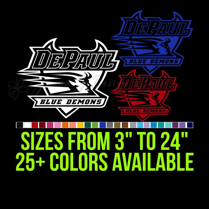 DePaul Blue Demons Vinyl Decal - Custom Size