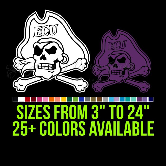 East Carolina Pirates Vinyl Decal - Custom Size