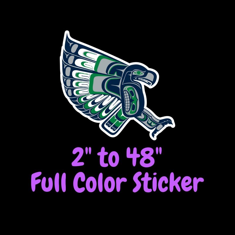 Seattle Seahawks Full Color Vinyl Sticker - Custom Size