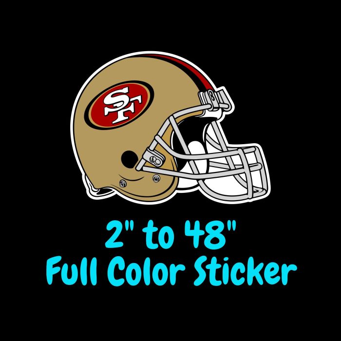San Francisco 49ers Full Color Vinyl Sticker - Custom Size