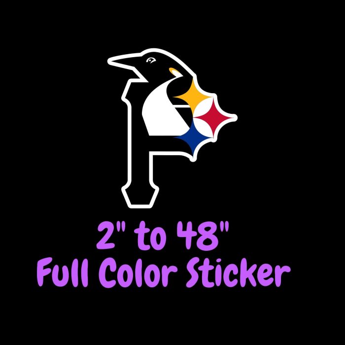 Pittsburgh Sports Full Color Vinyl Sticker - Custom Size