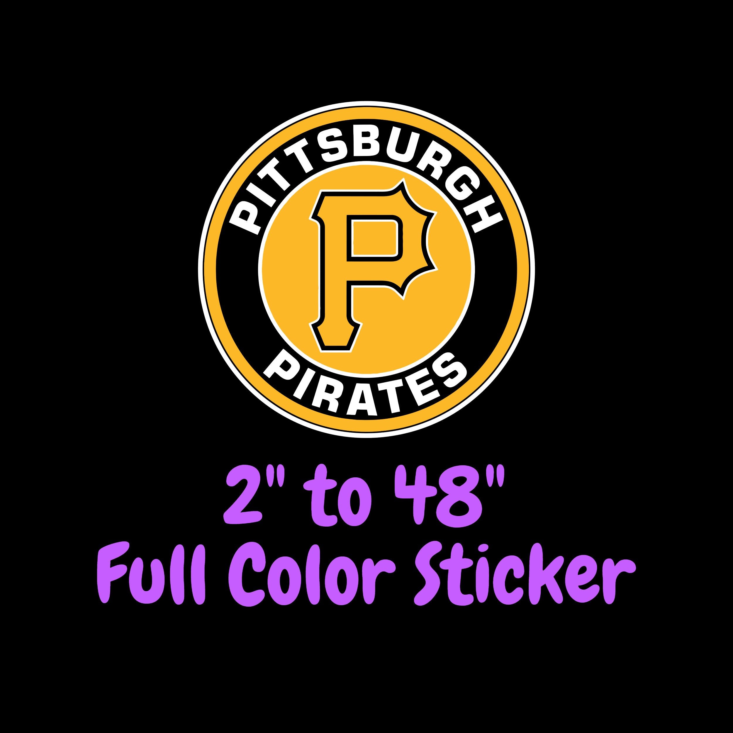 Pittsburgh Pirates - Yellow and Black Circle - Full Color Vinyl Sticker - Custom Size