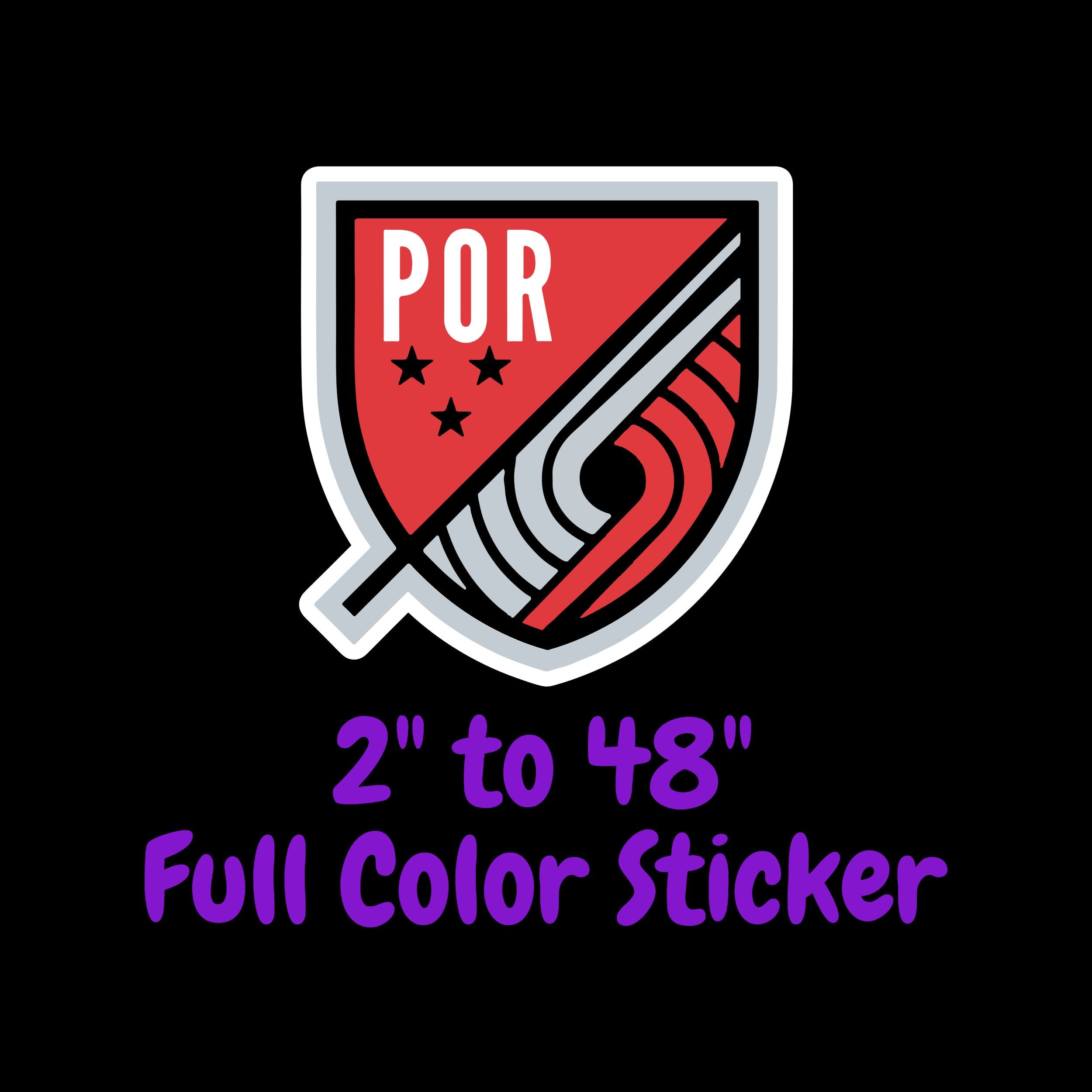 Portland Trail Blazers Full Color Vinyl Sticker - Custom Size