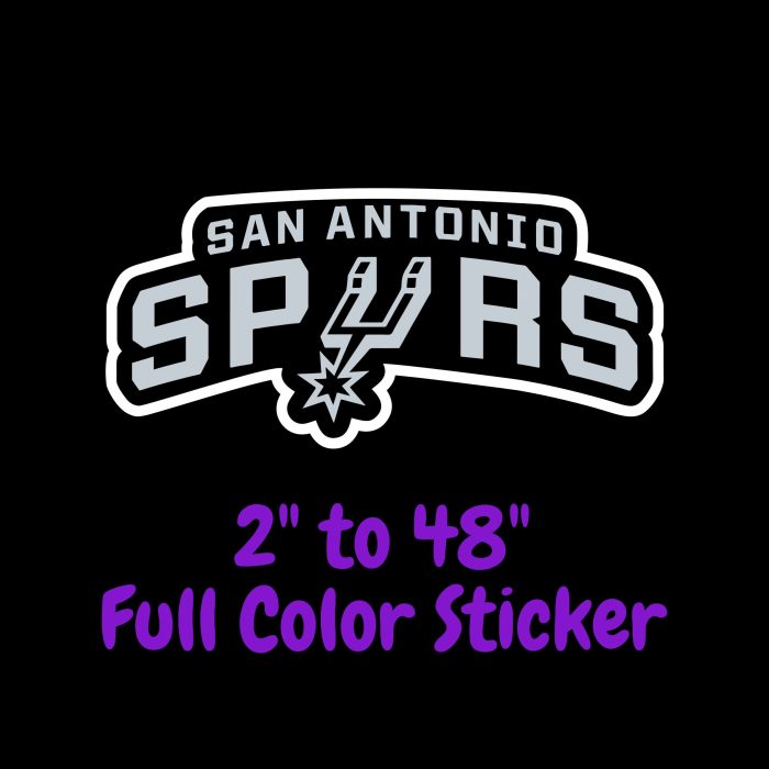 San Antonio Spurs Full Color Vinyl Sticker - Custom Size