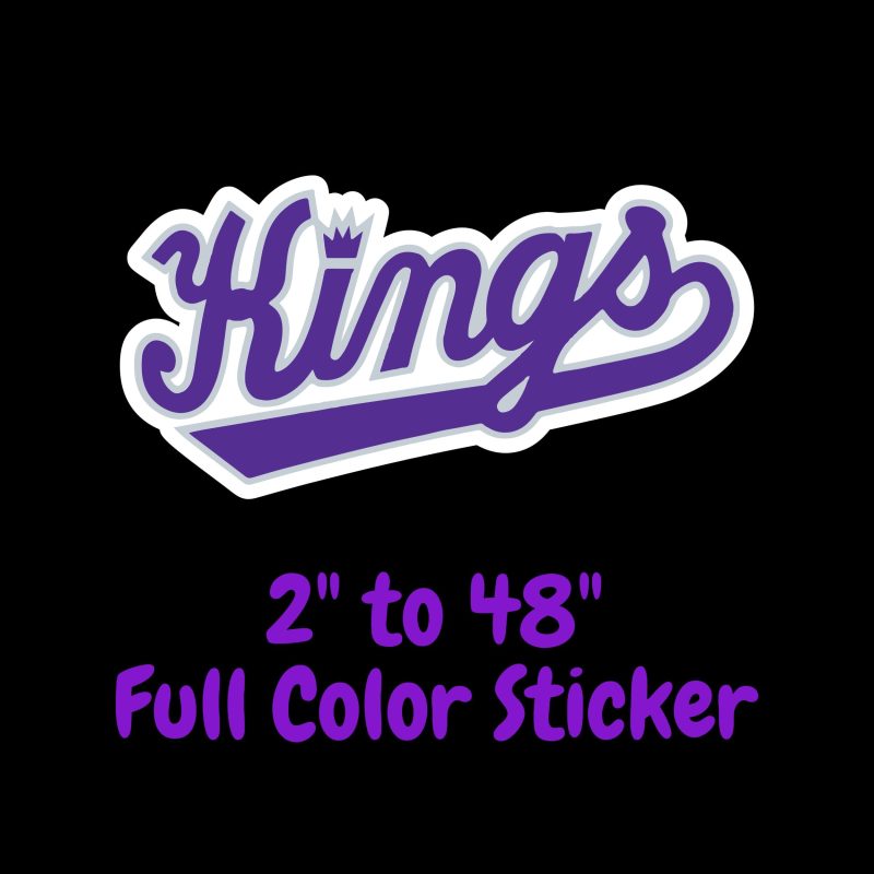 Sacramento Kings Full Color Vinyl Sticker - Custom Size