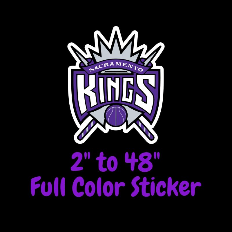 Sacramento Kings Full Color Vinyl Sticker - Custom Size