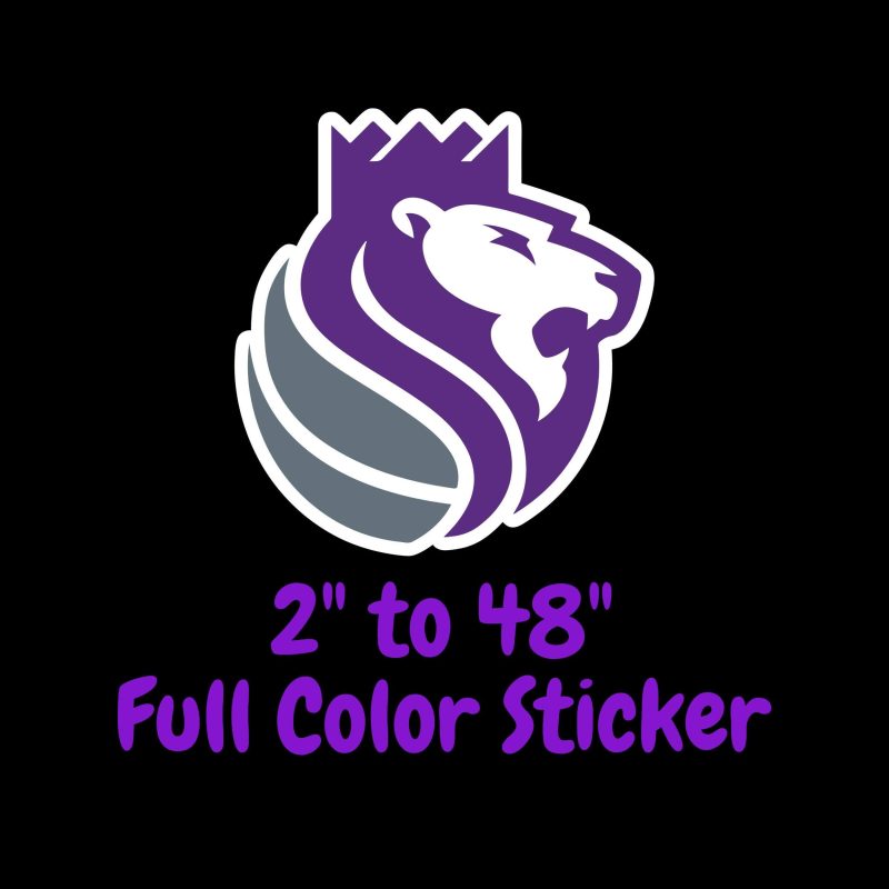 Sacramento Kings Full Color Vinyl Sticker - Custom Size