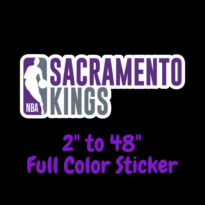 Sacramento Kings Full Color Vinyl Sticker - Custom Size