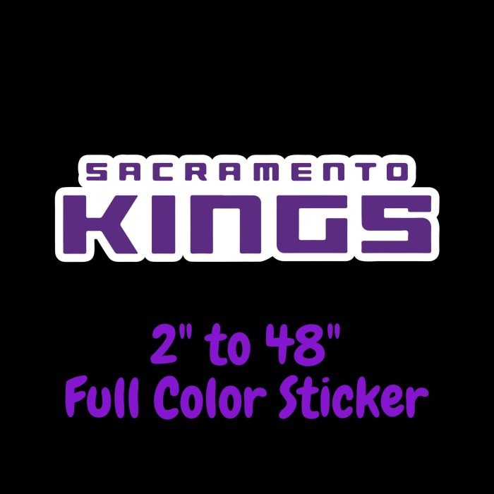 Sacramento Kings Full Color Vinyl Sticker - Custom Size