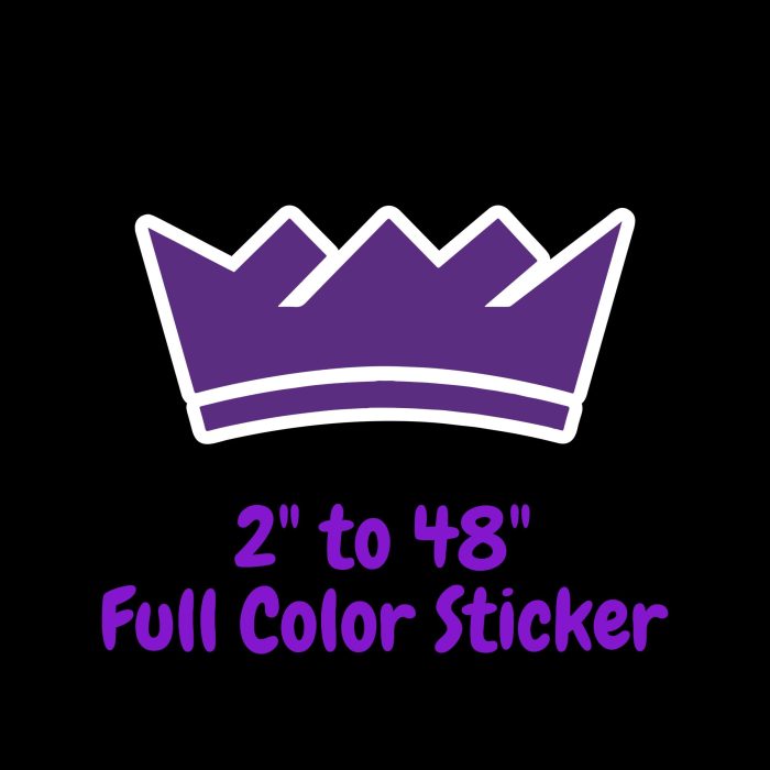 Sacramento Kings Full Color Vinyl Sticker - Custom Size