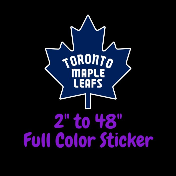 Toronto Maple Leafs - Dark Blue Leaf - Full Color Vinyl Sticker - Custom Size