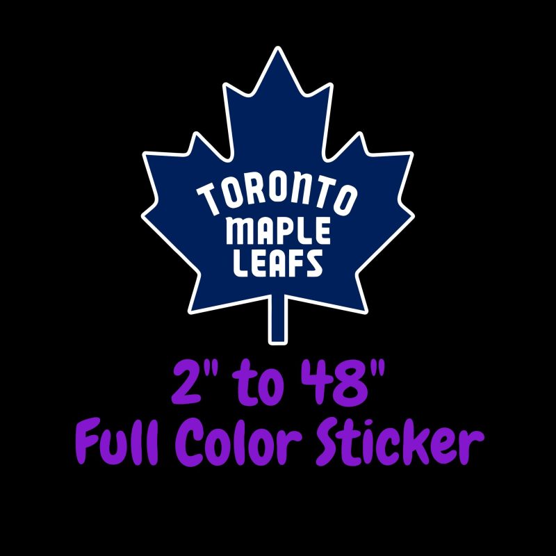 Toronto Maple Leafs - Dark Blue Leaf - Full Color Vinyl Sticker - Custom Size