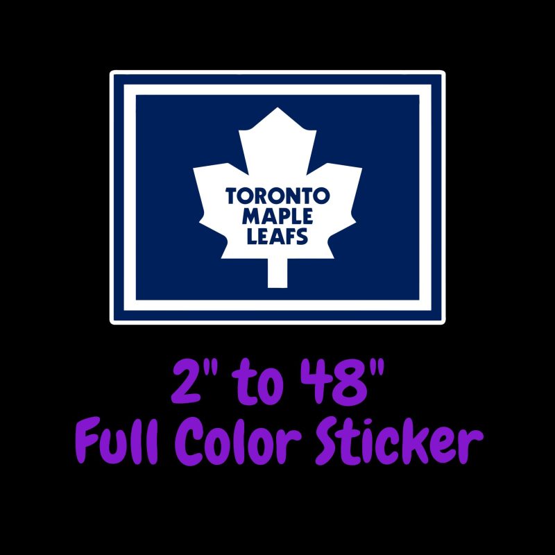 Toronto Maple Leafs - Dark Blue Square - Full Color Vinyl Sticker - Custom Size