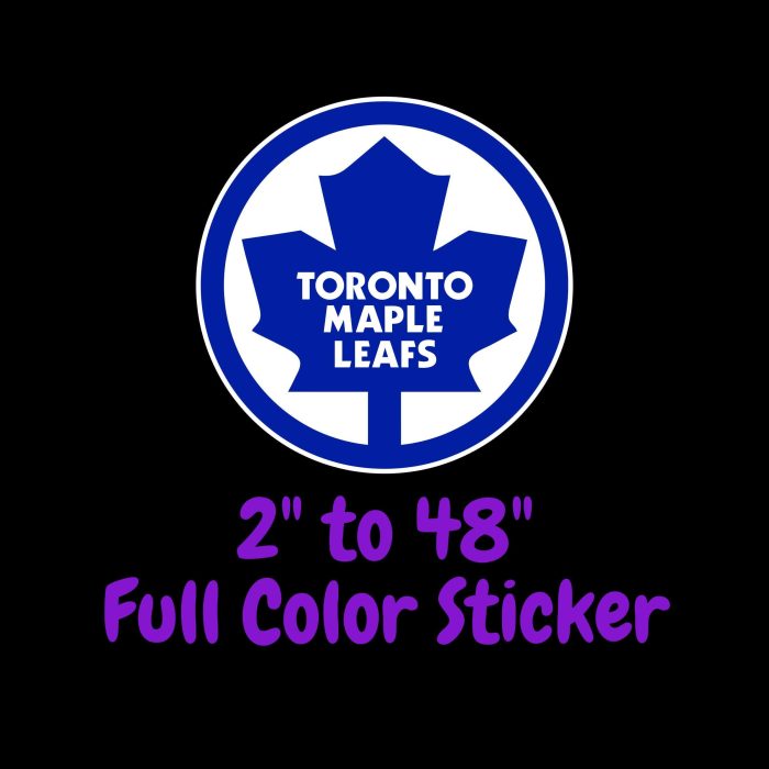 Toronto Maple Leafs - Blue Circle With Leaf - Full Color Vinyl Sticker - Custom Size