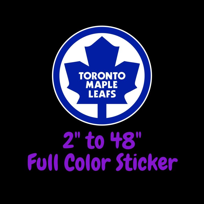 Toronto Maple Leafs - Blue Circle With Leaf - Full Color Vinyl Sticker - Custom Size