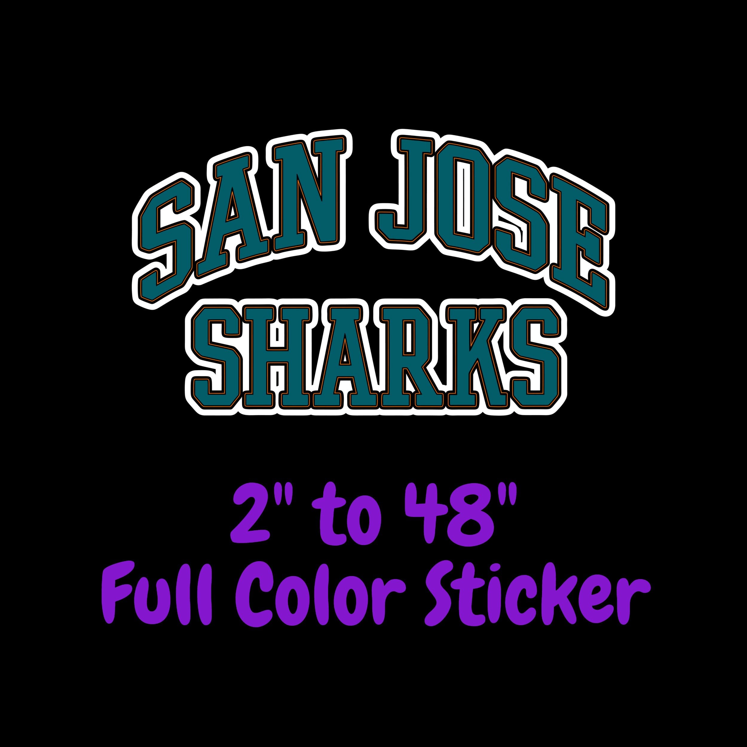 San Jose Sharks - Name -Full Color Vinyl Sticker - Custom Size