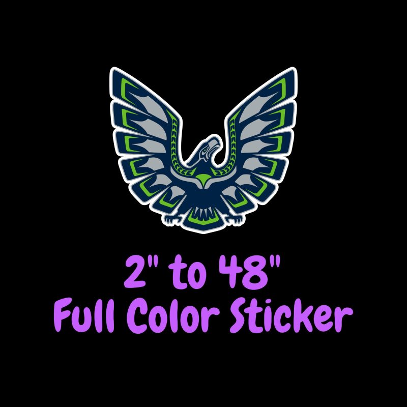 Seattle Seahawks Full Color Vinyl Sticker - Custom Size