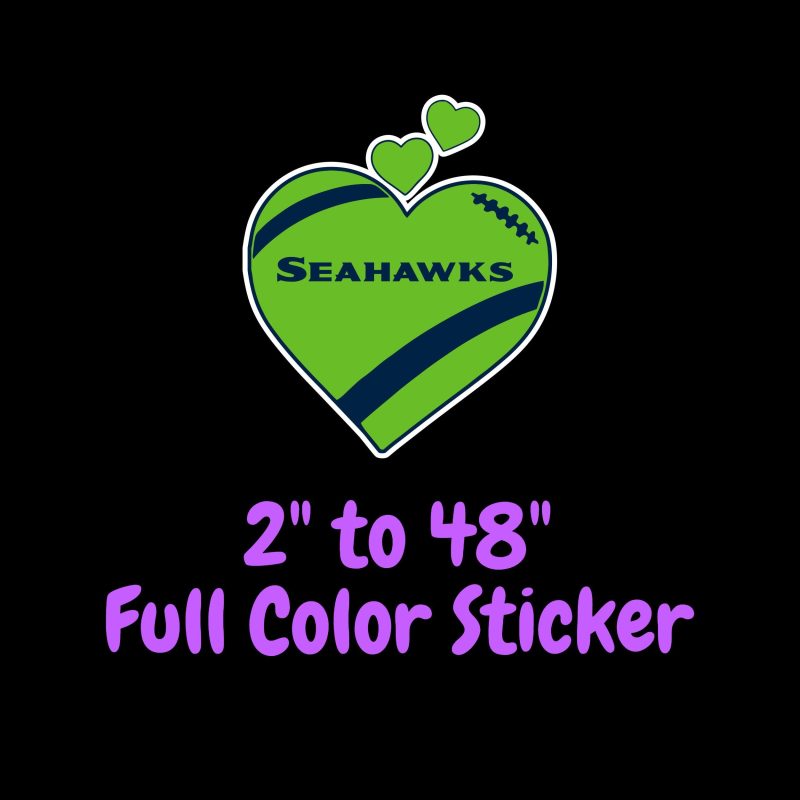 Seattle Seahawks Full Color Vinyl Sticker - Custom Size