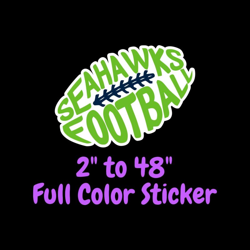 Seattle Seahawks Full Color Vinyl Sticker - Custom Size