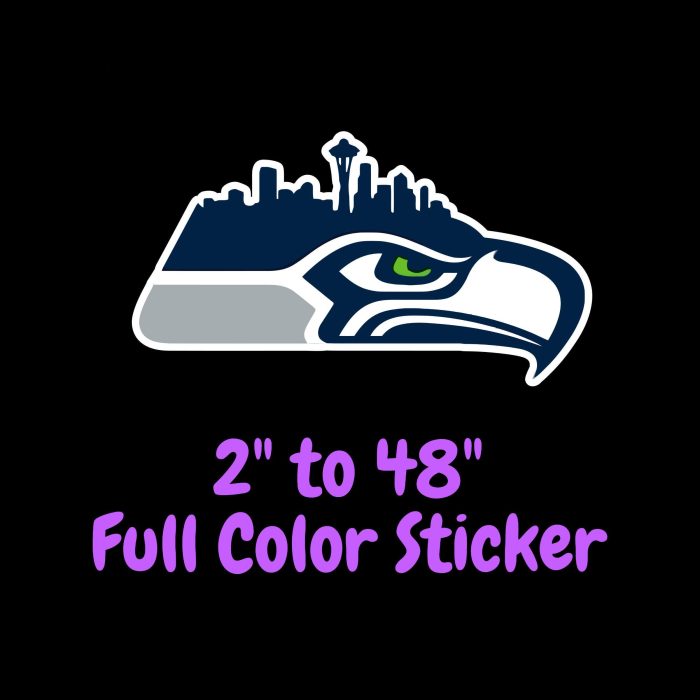 Seattle Seahawks Full Color Vinyl Sticker - Custom Size