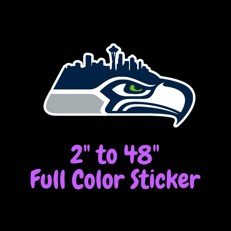 Seattle Seahawks Full Color Vinyl Sticker - Custom Size