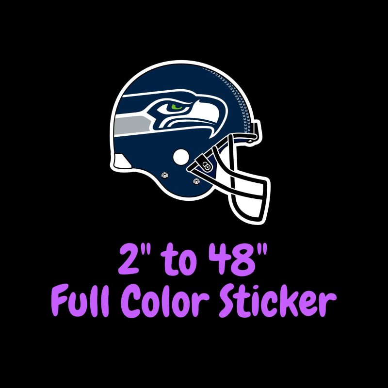 Seattle Seahawks Full Color Vinyl Sticker - Custom Size