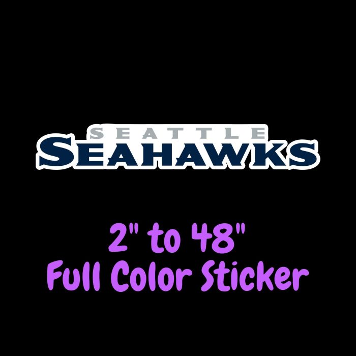 Seattle Seahawks Full Color Vinyl Sticker - Custom Size