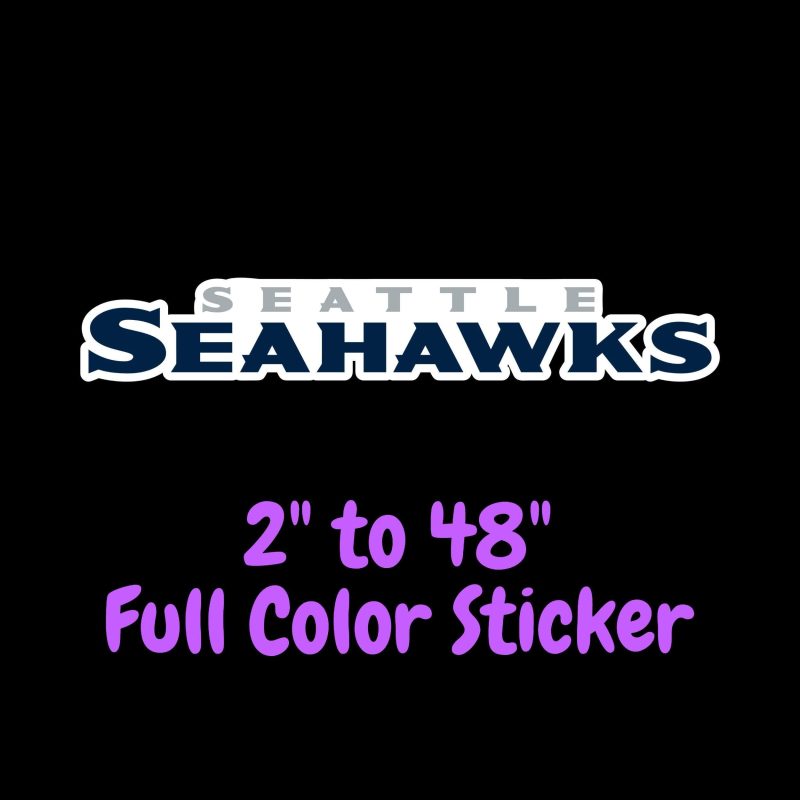 Seattle Seahawks Full Color Vinyl Sticker - Custom Size