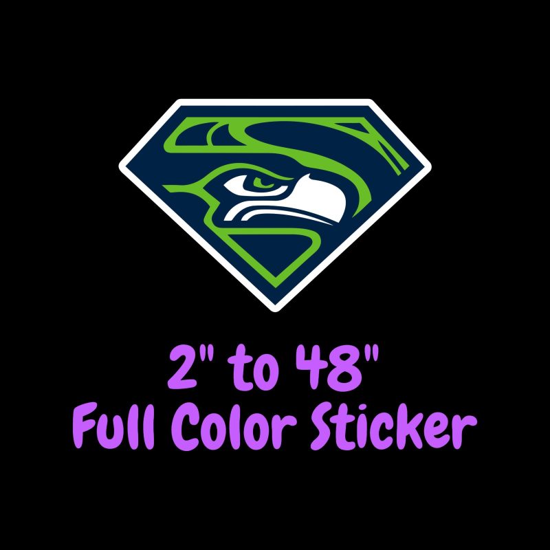 Seattle Seahawks Full Color Vinyl Sticker - Custom Size