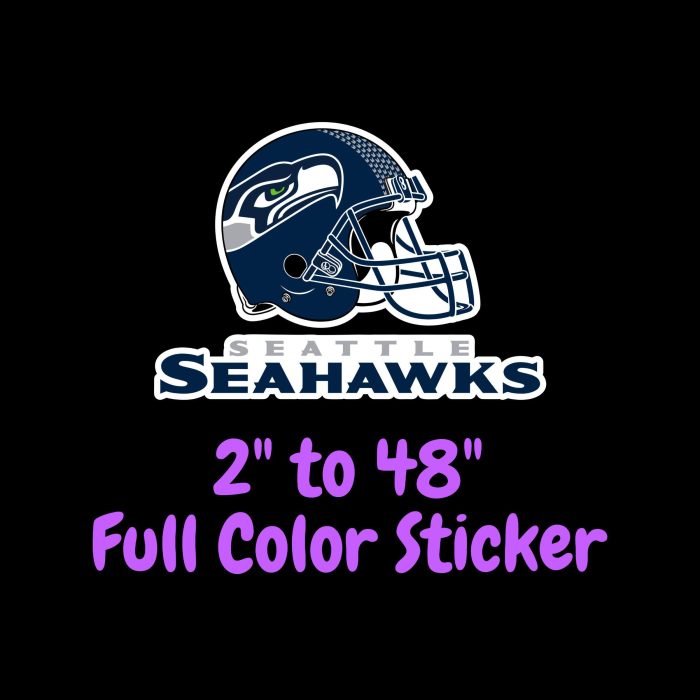 Seattle Seahawks Full Color Vinyl Sticker - Custom Size