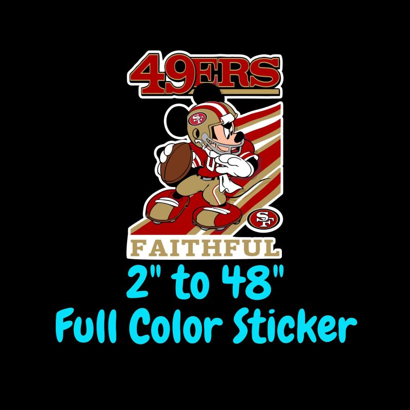 San Francisco 49ers Full Color Vinyl Sticker - Custom Size
