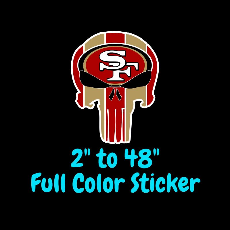 San Francisco 49ers Full Color Vinyl Sticker - Custom Size