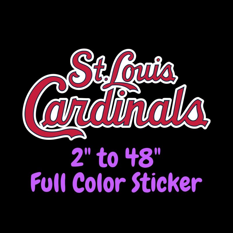 St. Louis Cardinals - Name Cursive - Full Color Vinyl Sticker - Custom Size