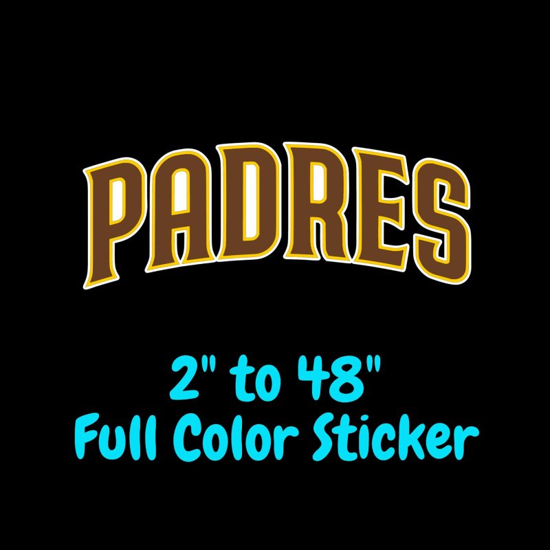 San Diego Padres - Light Brown Padres - Full Color Vinyl Sticker - Custom Size