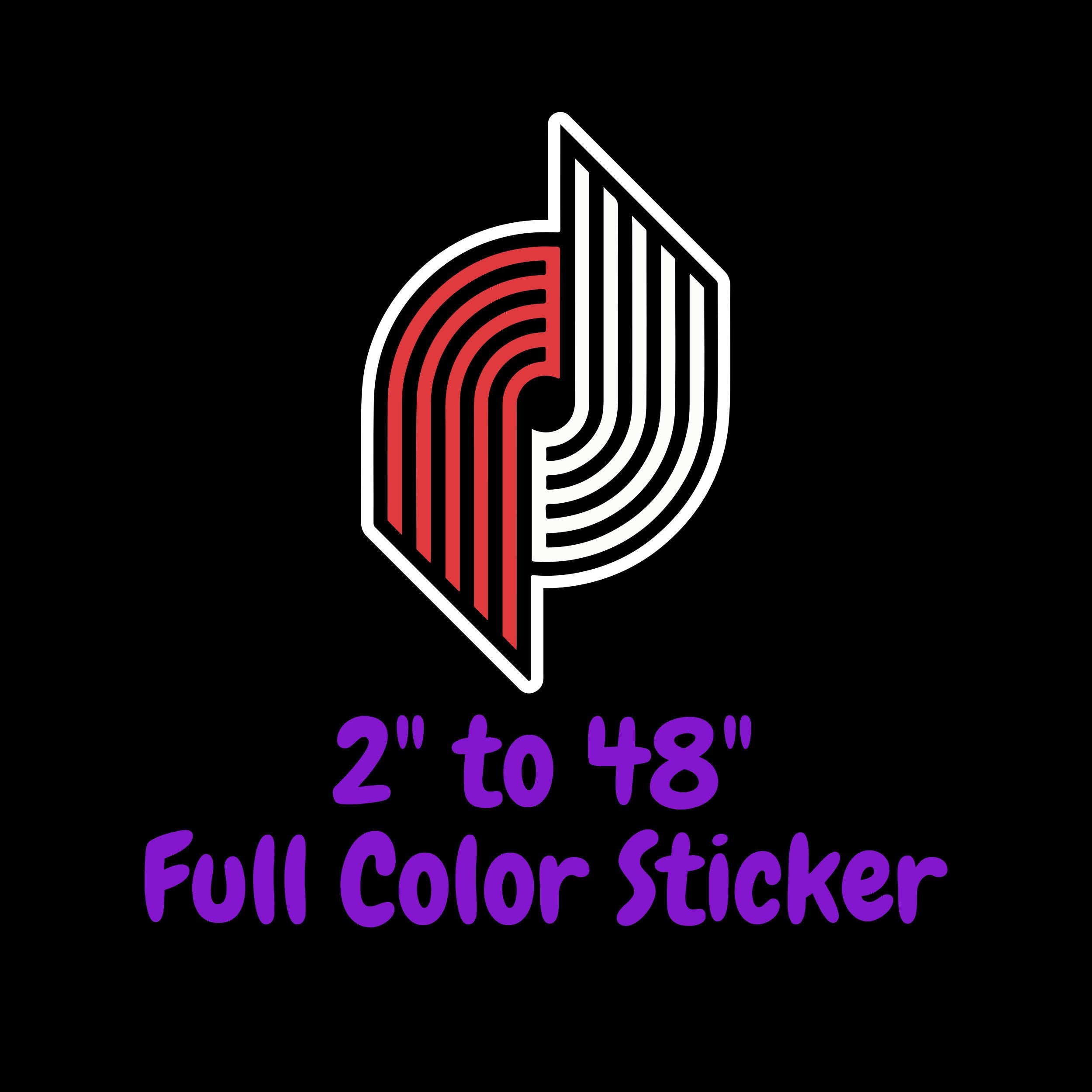 Portland Trail Blazers Full Color Vinyl Sticker - Custom Size