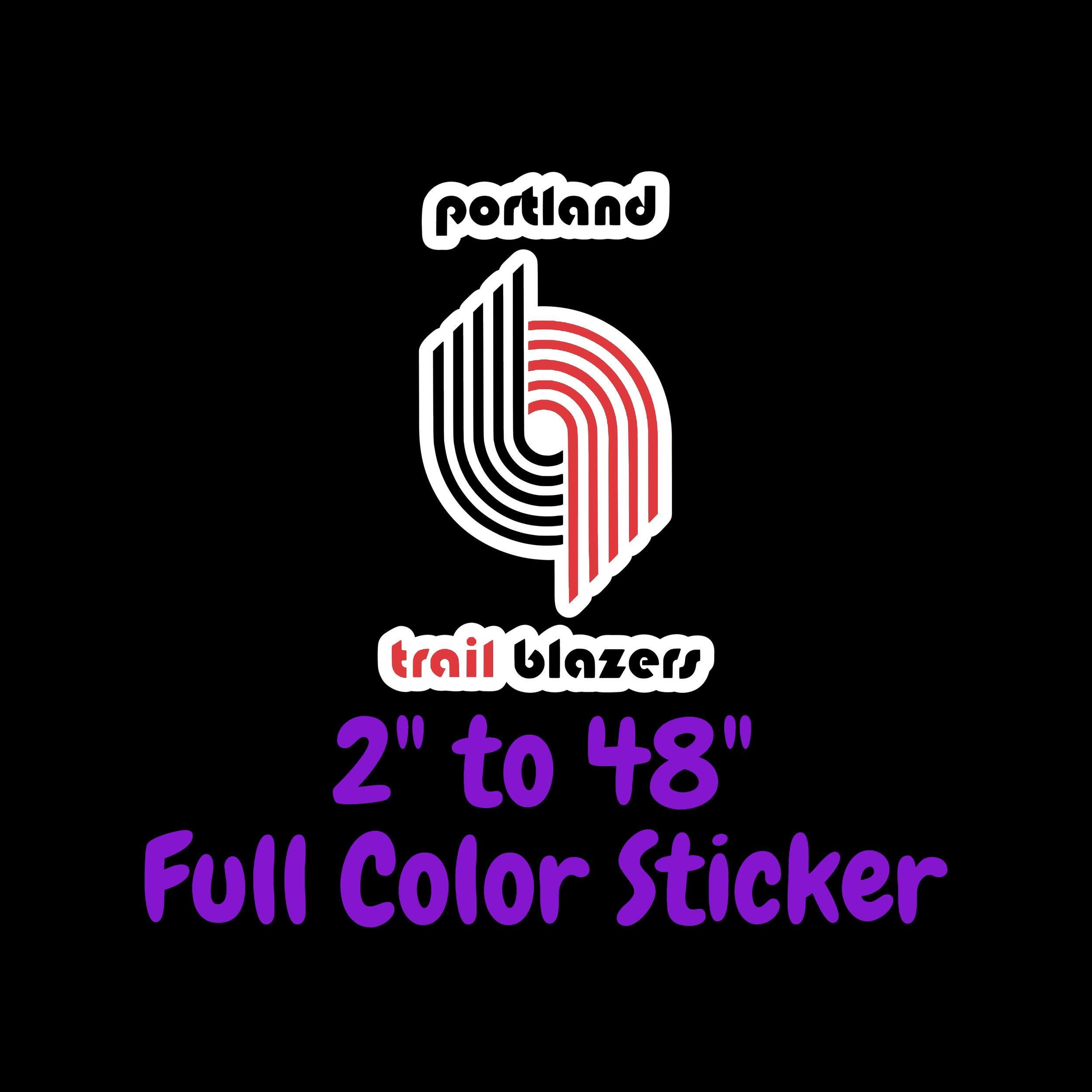 Portland Trail Blazers Full Color Vinyl Sticker - Custom Size