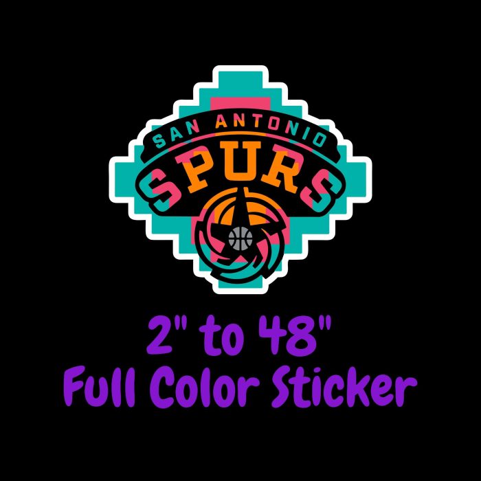 San Antonio Spurs Full Color Vinyl Sticker - Custom Size