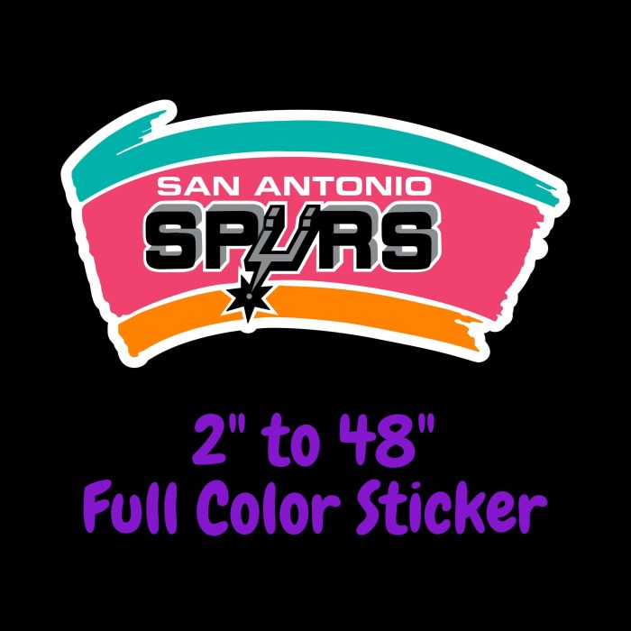San Antonio Spurs Full Color Vinyl Sticker - Custom Size