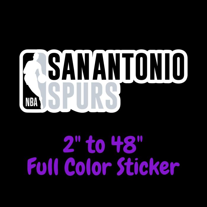 San Antonio Spurs Full Color Vinyl Sticker - Custom Size