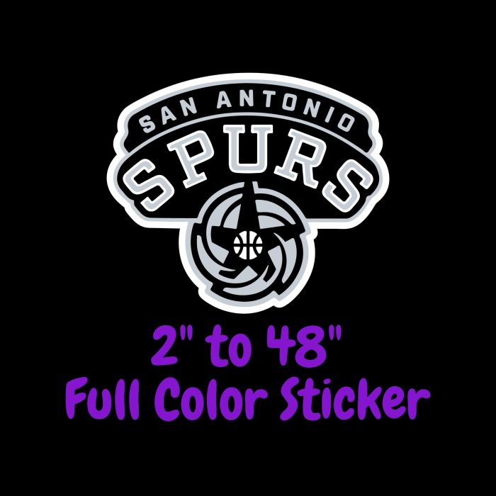 San Antonio Spurs Full Color Vinyl Sticker - Custom Size