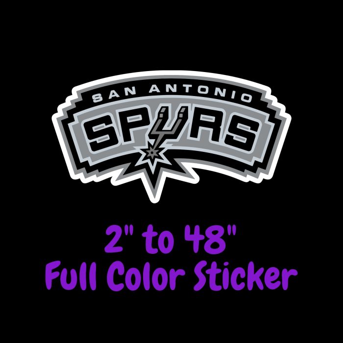 San Antonio Spurs Full Color Vinyl Sticker - Custom Size
