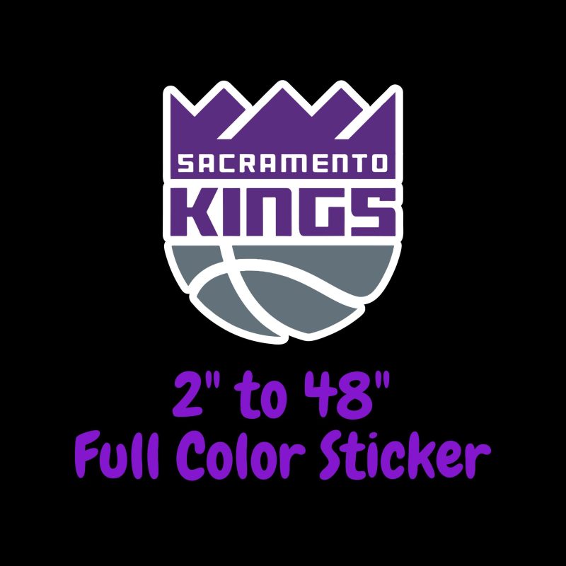 Sacramento Kings Full Color Vinyl Sticker - Custom Size