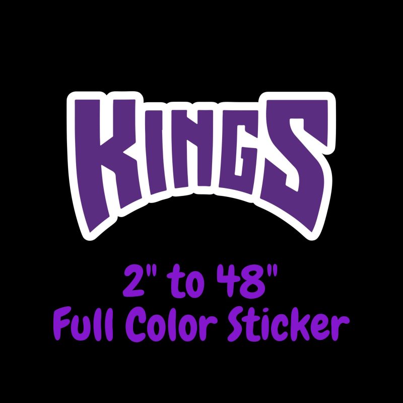 Sacramento Kings Full Color Vinyl Sticker - Custom Size
