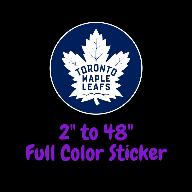 Toronto Maple Leafs - Dark Blue With White Leaf - Full Color Vinyl Sticker - Custom Size