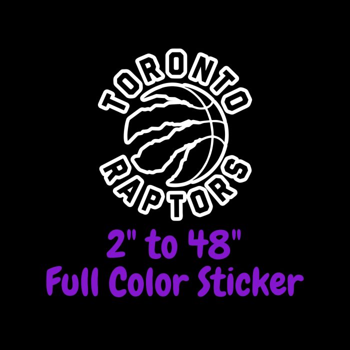 Toronto Raptors Full Color Vinyl Sticker - Custom Size