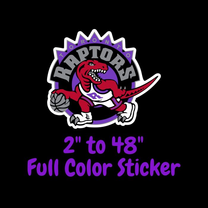 Toronto Raptors Full Color Vinyl Sticker - Custom Size