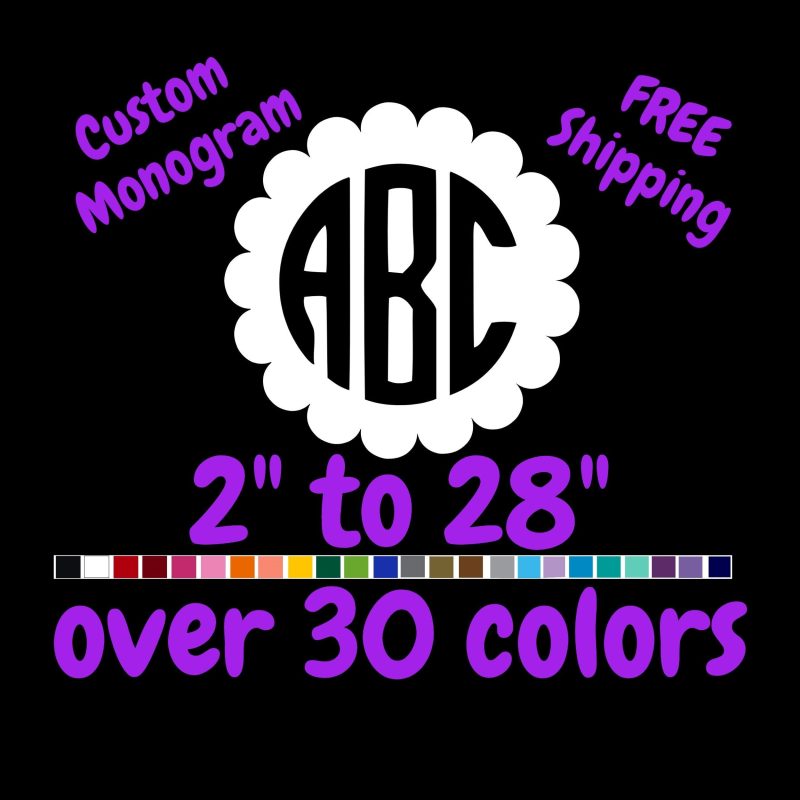 Custom Monogram Vinyl Sticker  - Custom Size
