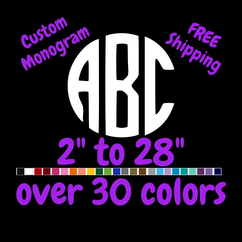 Custom Monogram Vinyl Sticker  - Custom Size